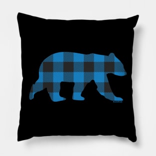 Gay Bear Blue Buffalo Check Plaid Bear | BearlyBrand Pillow