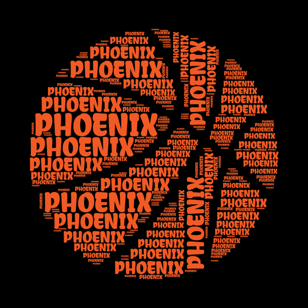 Phoenix Typography Design Basketball by jodotodesign