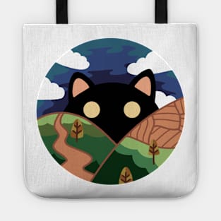 Purrfect Morning Cute Cat Design | Kawaii Handmade Cat Illustration | By Atelier Serakara Tote