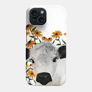 British White Cow & Black-eyed Susans Phone Case