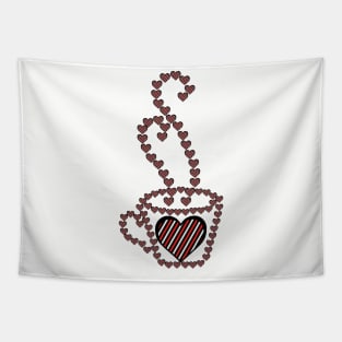 Hot Coffee Heart Smell Tapestry