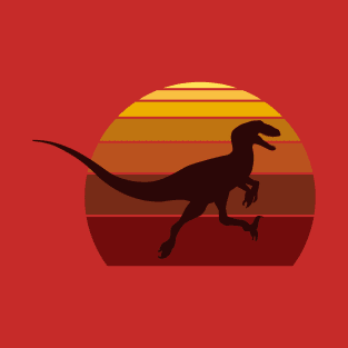 Velociraptor Retro Shirt Design T-Shirt