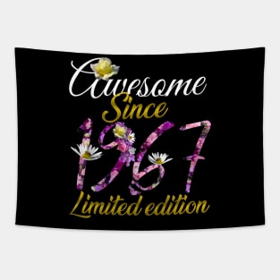 Awesome since 1967 Tee 55 Year Old Floral 55th Birthday Tapestry