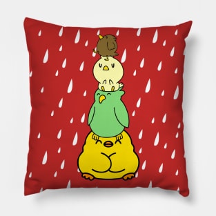 Pile Of Birds Under The Rain Funny Pillow