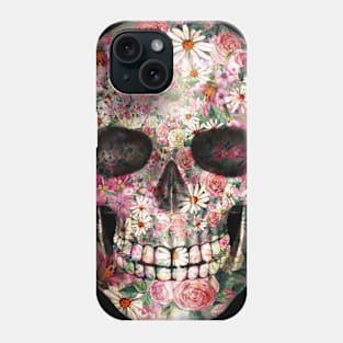 skull and flowers Phone Case