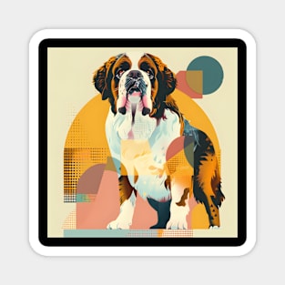 Retro Saint Bernard: Pastel Pup Revival Magnet