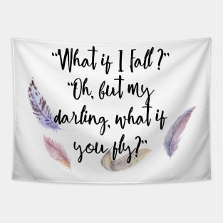 What if you fly? Feather whimsy. Tapestry