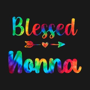 Blessed Nonna Tie Dye Graphic Mother's Day Gift T-Shirt