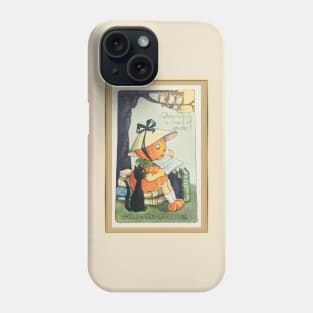 Cute Halloween Pumpkin Girl Reading Books Under Tree Owls Phone Case