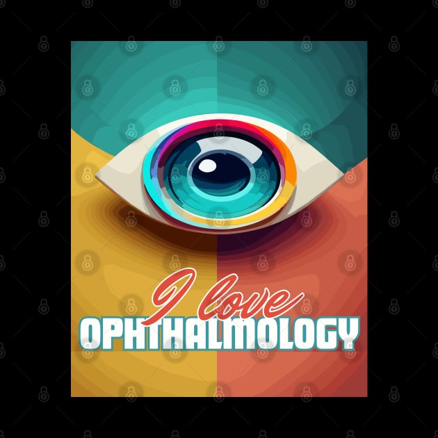 I love ophthalmology eye with green ,yellow and orange color by Brafdesign