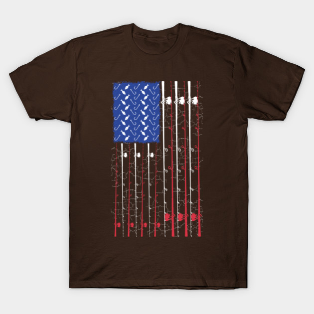 American Us Flag Fishing Rod Funny Fisherman Gifts For Him Fishing Shirts For Fish Lovers Patriots Bass Shirt Us Flag Fishing Rod T Shirt Teepublic