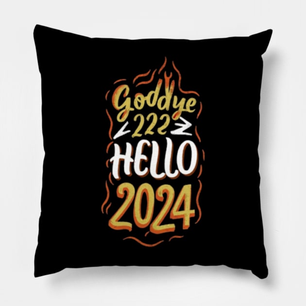 Goodbye 2023 hello 2024 Pillow by TshirtMA