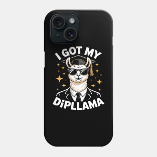 I Got My Dipllama Funny Llama Diploma School Graduation Phone Case