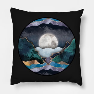 Celestial Lunar Moon Goddess Blue Ocean Aesthetic Pillow