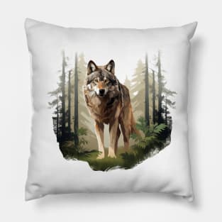 Grey Wolf Pillow