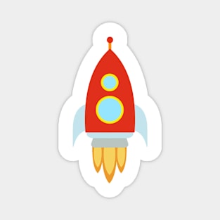 Red Rocket Spaceship Magnet
