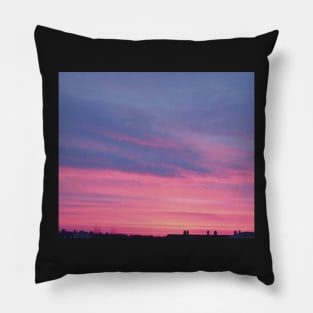 clouds sunset winter evening aesthetic photography pink violet blue orange Pillow