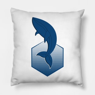 Whale in the Deep Blue Sea Pillow