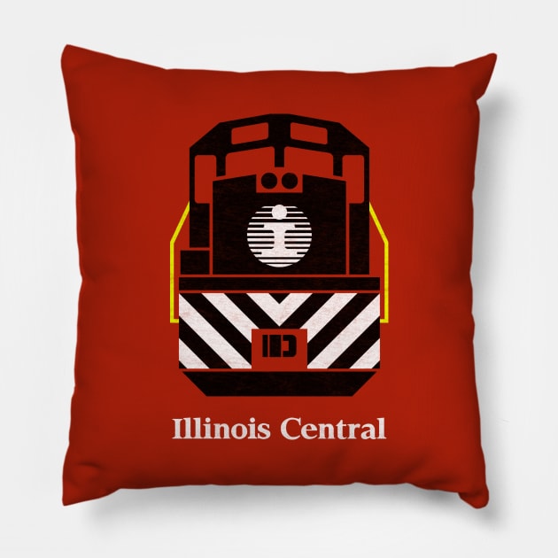 Illinois Central Railroad Pillow by Turboglyde