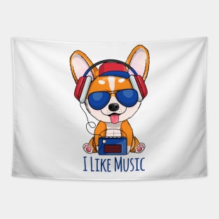 I like music corgi Tapestry