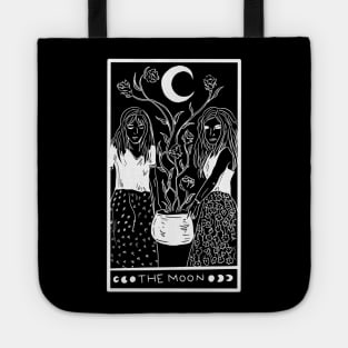 Midnight Margarita Moon - tarot card white line Tote