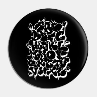 Graffiti ABC - Alphapet Series #2 - Bubbles - black Pin