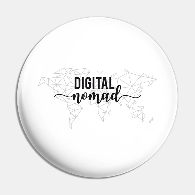 Digital nomad geometric world map Pin by beakraus