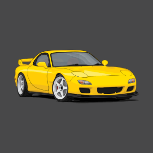 RX-7 Fd3s Illustration yellow T-Shirt