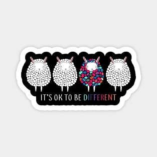 It's Ok To Be Different Sheep Autism Magnet