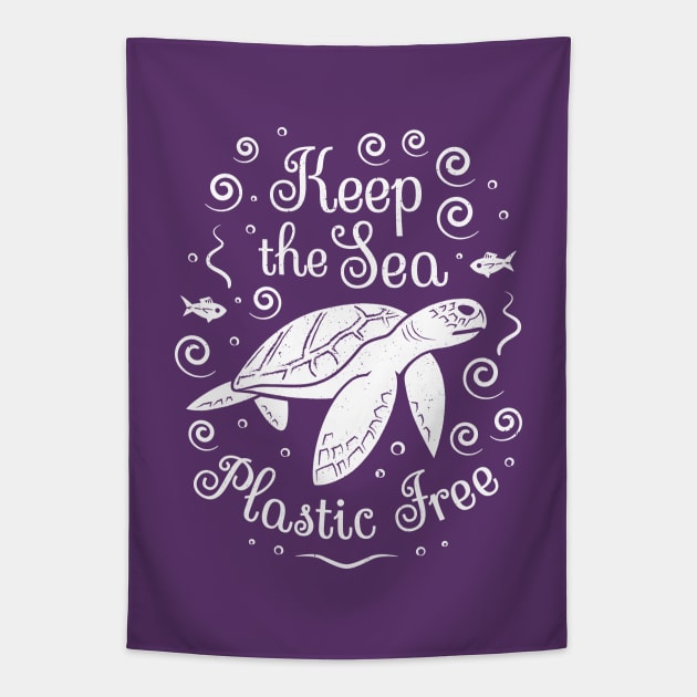 Save Our Ocean - Keep the Sea Plastic Free Tapestry by bangtees