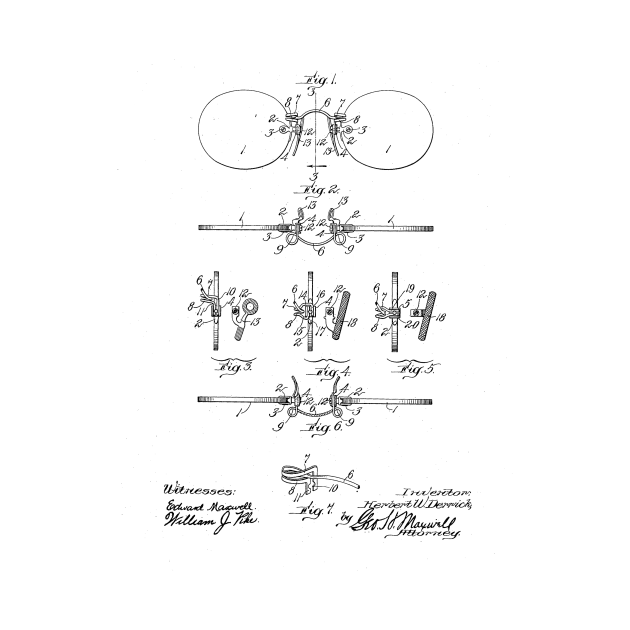 Eyeglasses Vintage Patent Hand Drawing by TheYoungDesigns