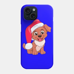 The smiling little puppy with Santa hat Phone Case