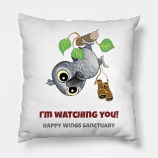 HWS Nerdy Birdy ~ African Grey Pillow