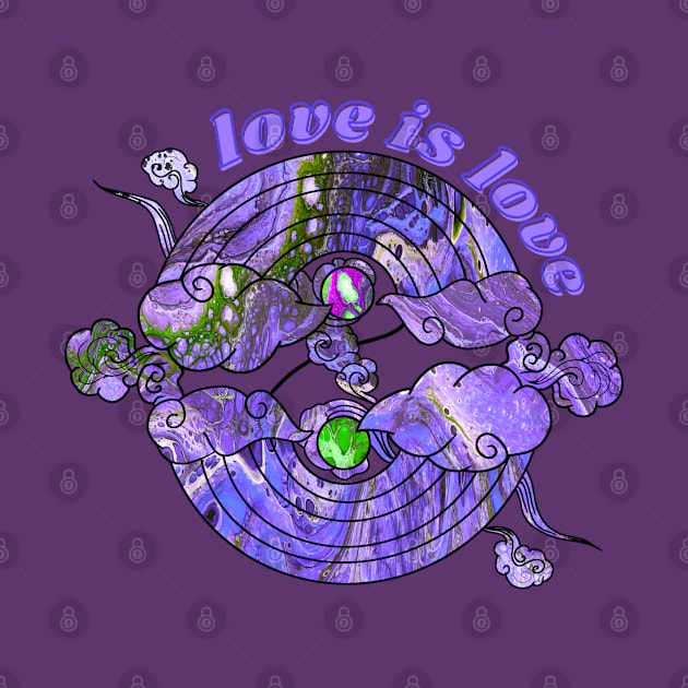 Love is Love Rainbows - Purple & Green by v_art9