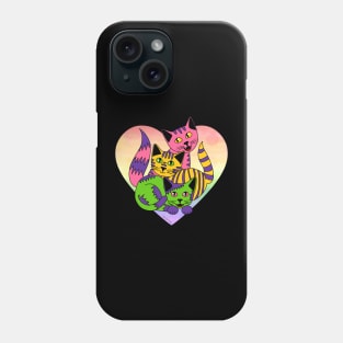 Three Sapphic Kitties Phone Case