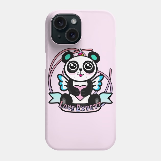 Pandacorn Love Expert Phone Case by By Diane Maclaine