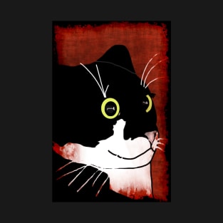 Cute Tuxedo Cat with mischief as a grunge  Copyright TeAnne T-Shirt