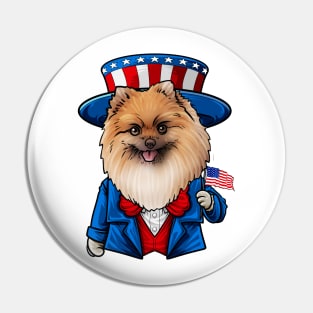 Fourth of July Pomeranian Pin