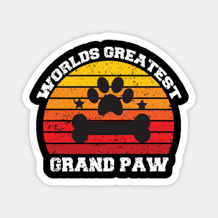 Grandpaw Worlds Greatest Grand Paw Funny Dogs Tee Magnet