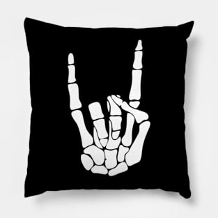 Metal Skeleton Rock Fist Pillow