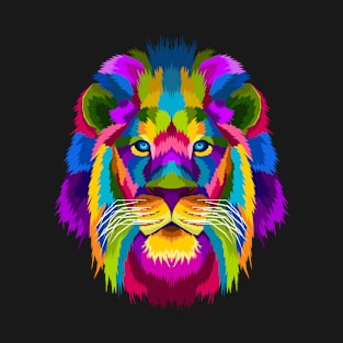 Colorful Lion Head Pop Art T-Shirt