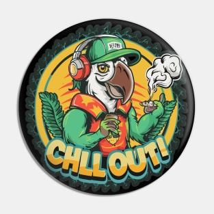 Chill Out: Hip Hop Parrot Art Piece Pin