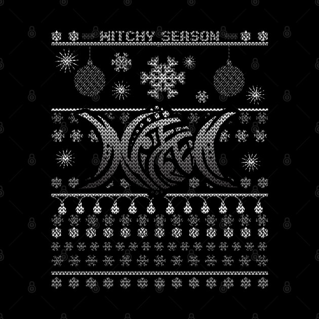 Witchy Pagan Ugly Christmas Yuletide Sweater by hybridgothica