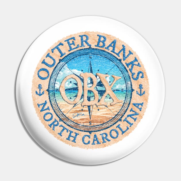 Outer Banks (OBX), North Carolina, with Beach and Wind Rose Pin by jcombs