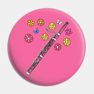 Mothers Day Bassoon Mom Female Bassoonist Pin
