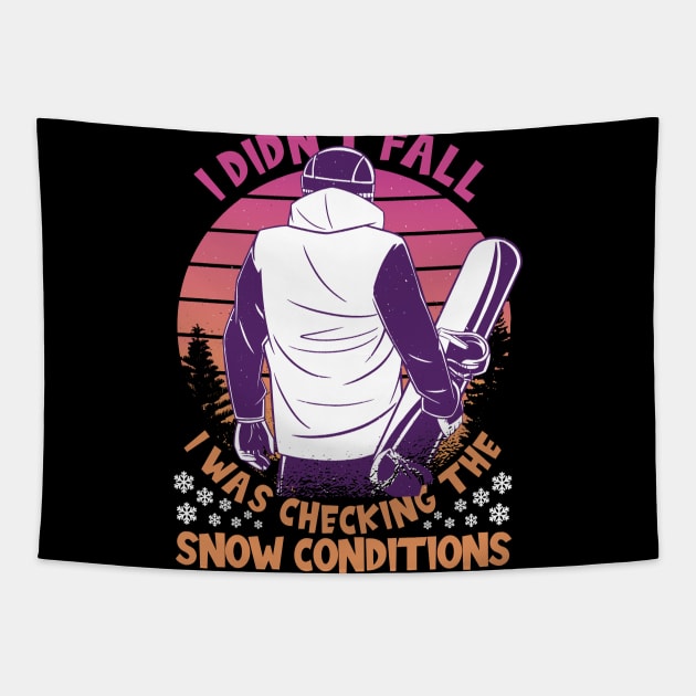 Snowboader Checking Conditions Tapestry by TK Store