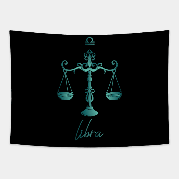 Libra Zodiac Tapestry by Moon Phase Design