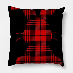 Red Plaid Bunny Rabbit Funny Easter Costume Pillow