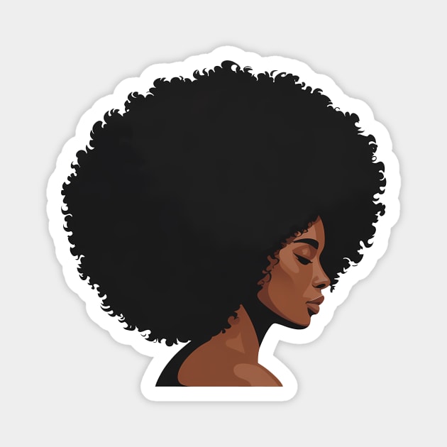 Afro Woman Illustration African Pride Magnet by Adwoa's Store