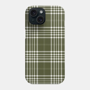 Sage Green and White Tartan Plaid Pattern Phone Case